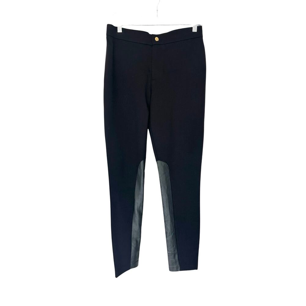 J.Crew Pixie Pant Black Leather Panel Office Career Work Business Ankle Size 6